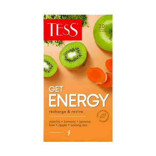 Чай зеленый Tess Get Energy в пакетиках 1,5 г х 20 шт