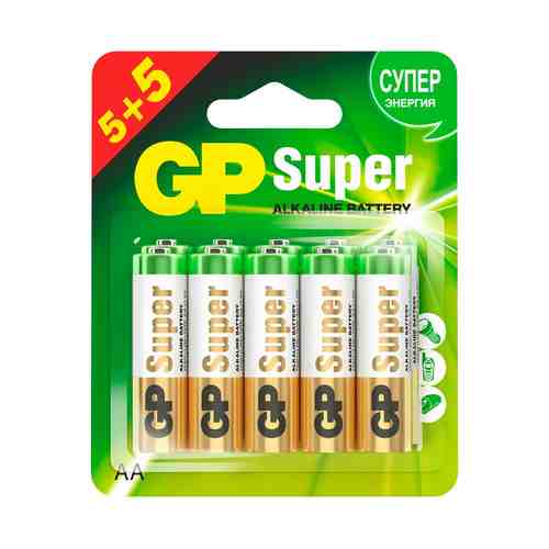 Батарейка GP Super 5 + 5 алкалиновая АА 10 шт