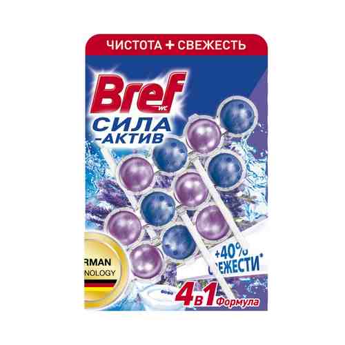 Блок для унитаза Bref Сила-актив Свежесть лаванды 50 г x 3 шт