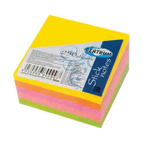 Блок для записей Centrum миникуб 5,1 x 5,1 см цветной 80099