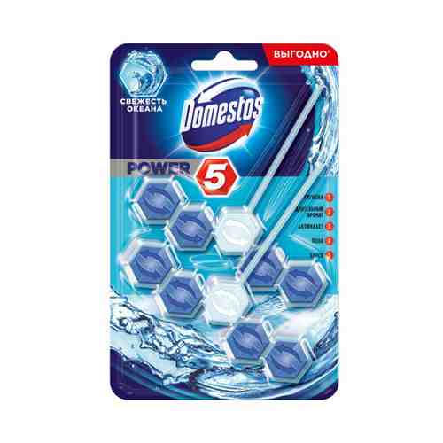 Блок Domestos Power 5 свежесть океана для унитаза 55 г х 2 шт