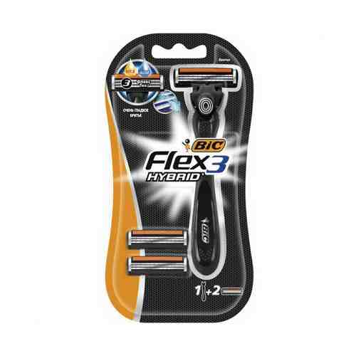 Бритвенный станок мужской Bic Flex 3 Hybrid с двумя сменными кассетами