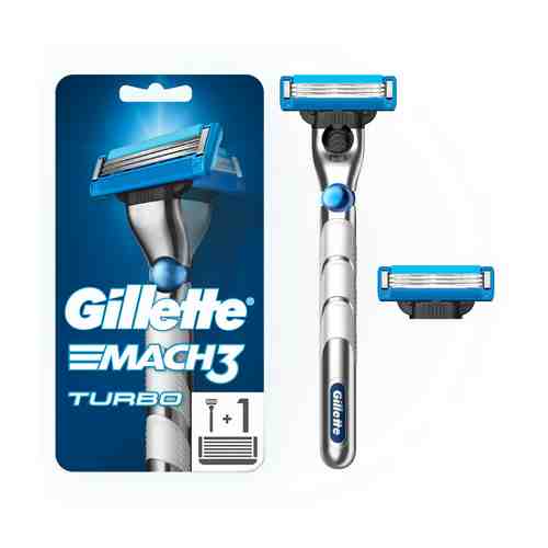 Бритвенный станок со сменной кассетой Gillette Mach 3 Turbo Red 3 лезвия 2 шт