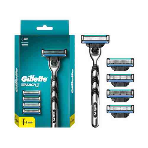 Бритвенный станок со сменной кассетой Gillette Mach3 3 лезвия 5 шт