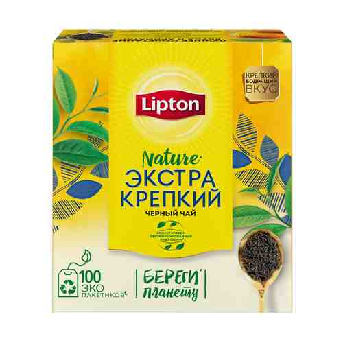 Чай черный Lipton Экстра крепкий в пакетиках 2,2 г х 100 шт
