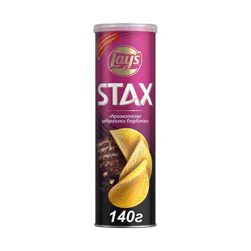 Чипсы картофельные Lay's Stax Ароматные ребрышки барбекю 140 г