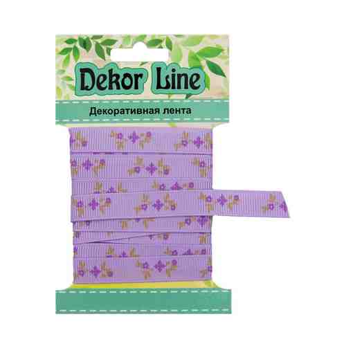 Декоративная лента Айрис Dekor Line Веточки репс сиреневая 3 м х 10 мм
