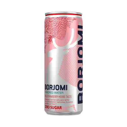 Газированный напиток Borjomi Flavored на основе минеральной природной воды с ароматом дикой земляники и экстрактом артемизии 0,33 л