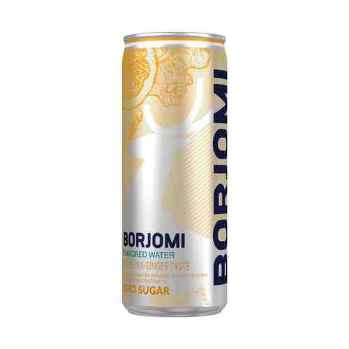Газированный напиток Borjomi Flavored на основе минеральной природной воды с экстрактами цитрусов и корня имбиря 0,33 л