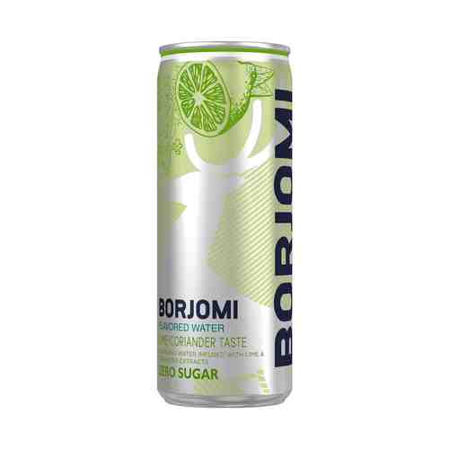Газированный напиток Borjomi Flavored на основе минеральной природной воды с экстрактами лайма и кориандра 0,33 л