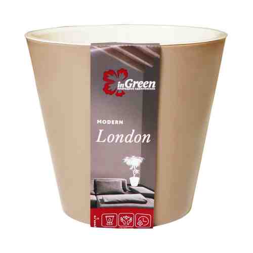 Горшок цветочный InGreen Лондон 15,7 л молочный шоколад
