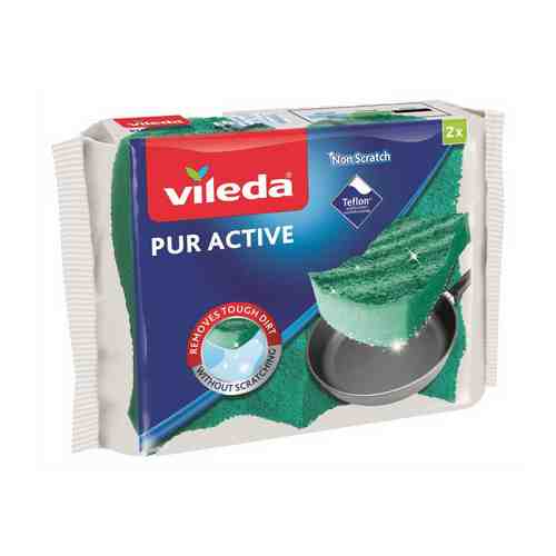 Губки Vileda Pur Active для посуды 2 шт