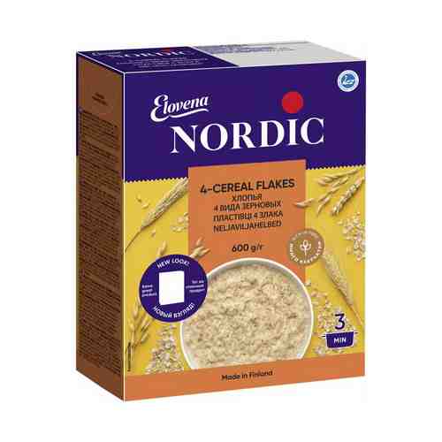 Хлопья Nordic 4 вида зерновых быстрого приготовления 600 г