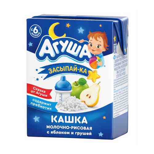 Каша Агуша Засыпай-ка молочно-рисовая яблоко-груша с 6 месяцев 2,7% 200 мл