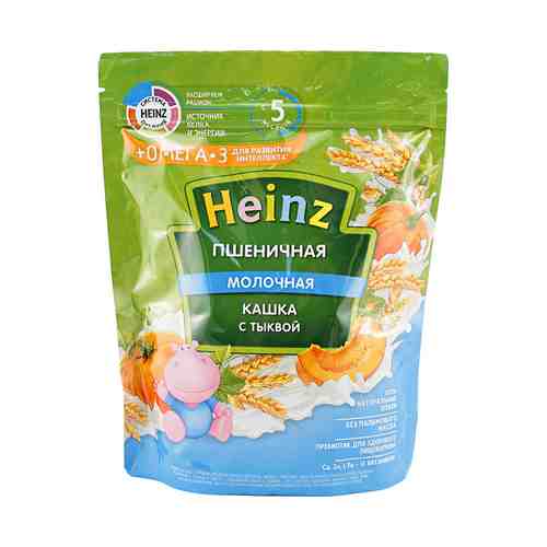 Каша Heinz пшеничная молочная с тыквой и Омега-3 с 5 месяцев 200 г