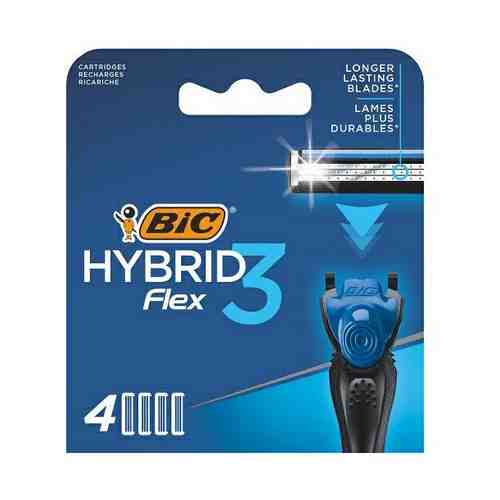 Кассета для бритвенного станка BIC Flex 3 Hybrid 3 лезвия 4 шт