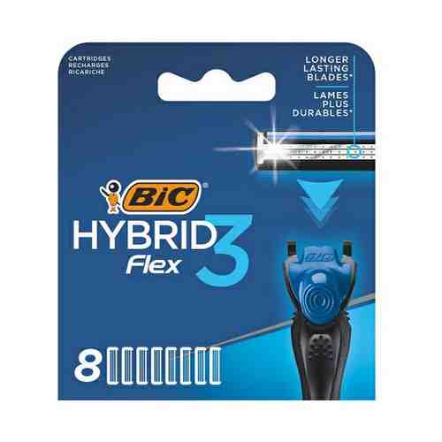 Кассеты для бритвенного станка Bic Flex 3 Hybrid 3 лезвия 8 шт