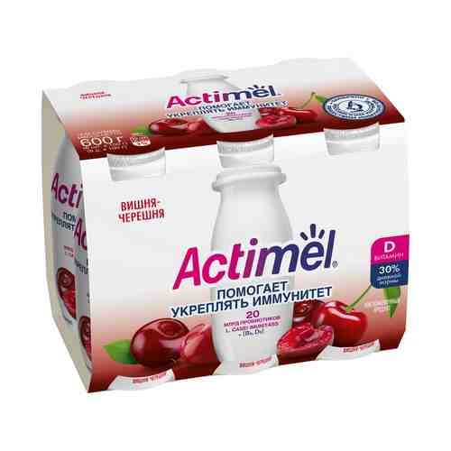 Кисломолочный напиток Actimel вишня-черешня 2,5% 100 мл