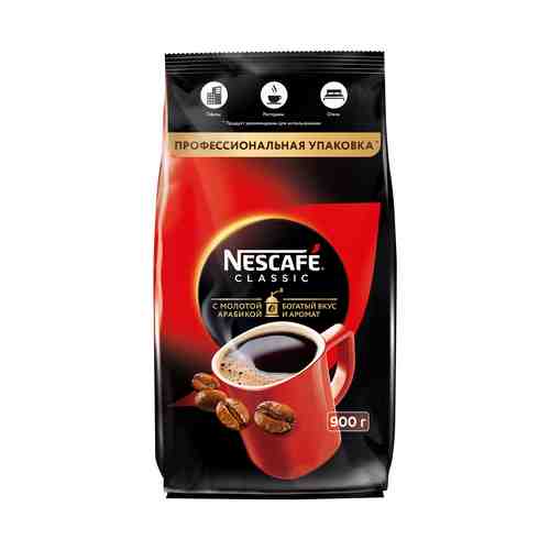 Кофе Nescafe Сlassic растворимый с добавлением натурального молотого кофе 900 г