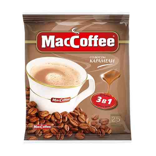 Кофейный напиток MacCoffee Карамель 3 в 1 растворимый 18 г х 25 шт