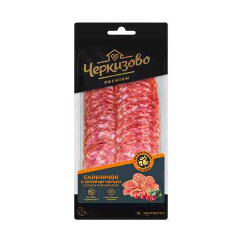 Колбаса сырокопченая Черкизово премиум Сальчичон с розовым перцем нарезка 85 г