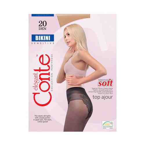 Колготки женские Conte Bikini Soft полиамид natural телесный 20 Den р 2