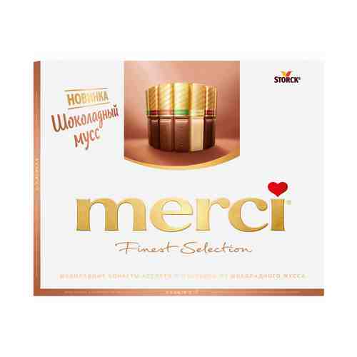Конфеты Merci шоколадные с начинкой из шоколадного мусса ассорти 210 г