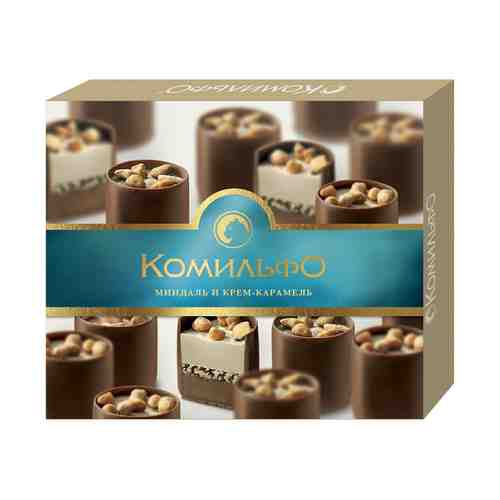 Конфеты шоколадные Комильфо с двухслойной начинкой миндаль и крем-карамель 232 г