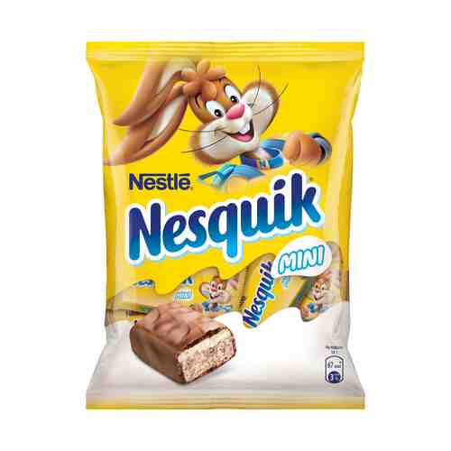 Конфеты шоколадные Nesquik с нугой-молочной начинкой и хрустящим рисом мини 171 г