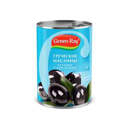 Маслины Green Ray Гигант черные с косточкой 425 г