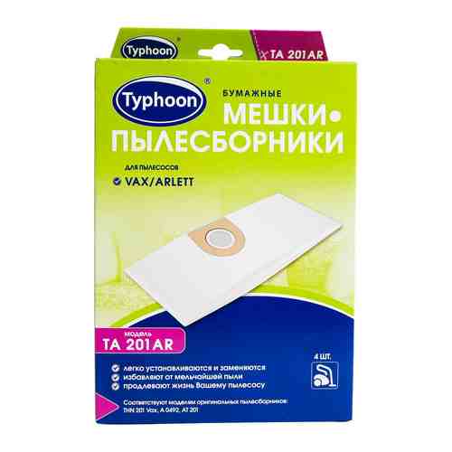 Мешки-пылесборники Typhoon TA 201AR бумажные 4 шт