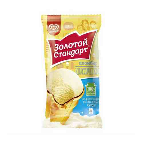 Мороженое пломбир Золотой Стандарт Классический сливочное БЗМЖ 86 г