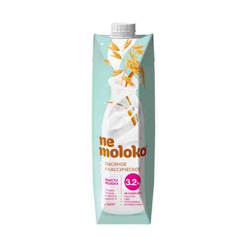 Напиток овсяный Nemoloko Классический овсяный обогащенный витаминами и минеральными веществами 3,2% 1 л
