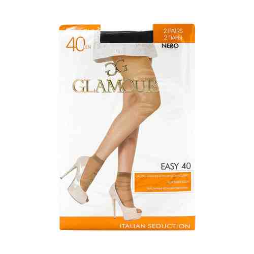 Носки женские Glamour Easy полиамид Nero 40 Den 2 пары