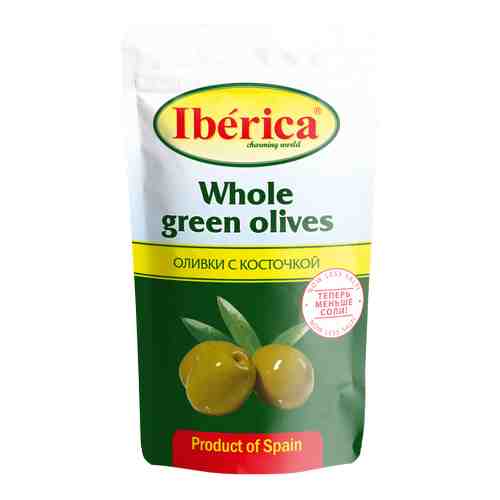 Оливки Iberica зеленые с косточкой 180 г