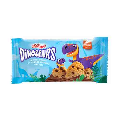 Печенье сдобное Kellogg's Dinosaurs ванильное с кусочками молочного шоколада 120 г