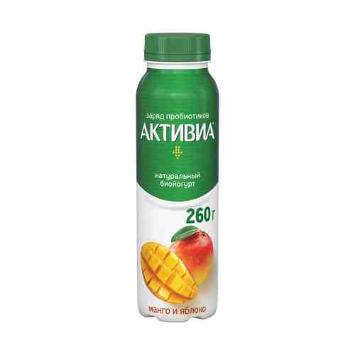 Питьевой йогурт Активиа манго-яблоко 2% БЗМЖ 260 г