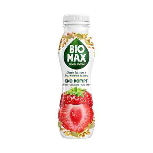 Питьевой йогурт Bio Max клубника-семечки БЗМЖ 270 г