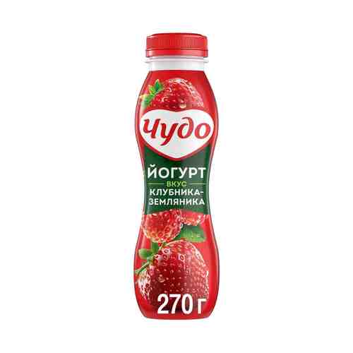 Питьевой йогурт Чудо клубника-земляника 2,4% БЗМЖ 270 г