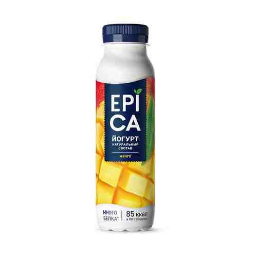 Питьевой йогурт Epica манго 2,5% БЗМЖ 260 г