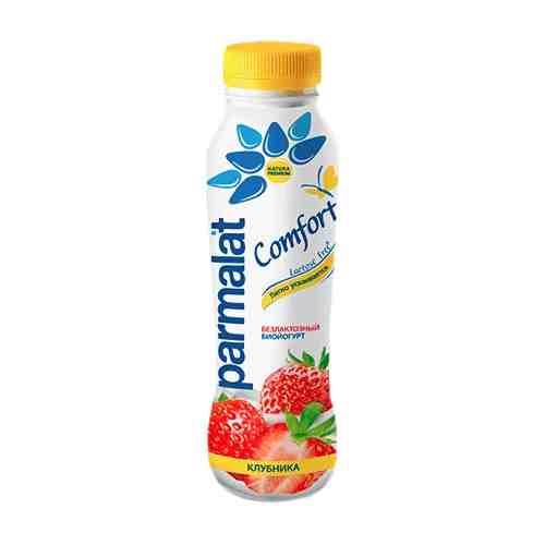 Питьевой йогурт Parmalat Comfort безлактозный клубника 1,5% БЗМЖ 290 г