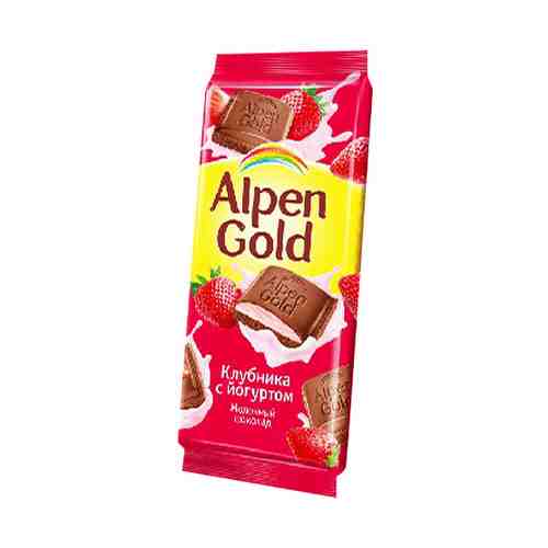 Плитка Alpen Gold молочная Клубника с йогуртом 85 г