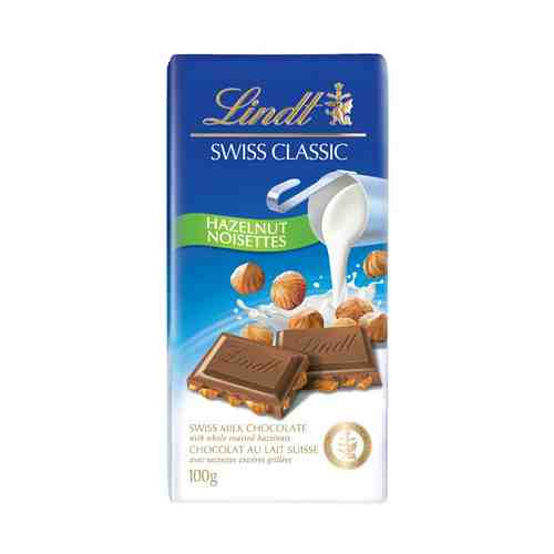 Плитка Lindt Swiss Classic молочный шоколад с орехом 100 г