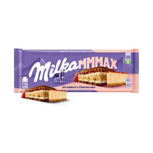Плитка Milka Strawberry Сheesecake молочная чизкейк-клубничка-печенье 300 г