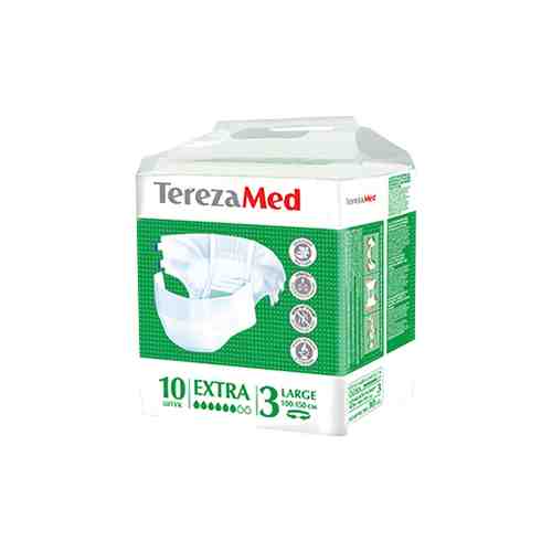 Подгузники для взрослых TerezaMed Extra 3 (100-150 см) 10 шт