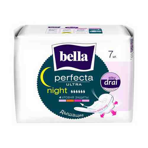 Прокладки с крылышками супертонкие гигиенические Bella Perfecta Ultra Night 7 шт