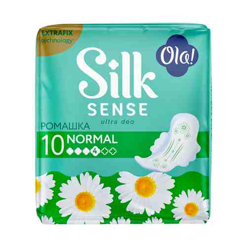 Прокладки женские Ola! Silk Sense Classic deo Normal гигиенические ромашка 4 капли 10 шт