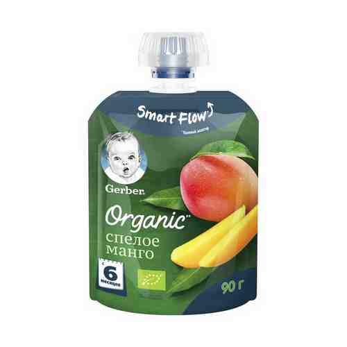 Пюре Gerber Organic Спелое манго с 6 месяцев 90 мл