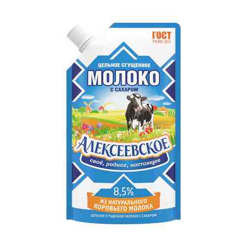 Сгущенное молоко Алексеевское цельное с сахаром 8,5% БЗМЖ 270 г