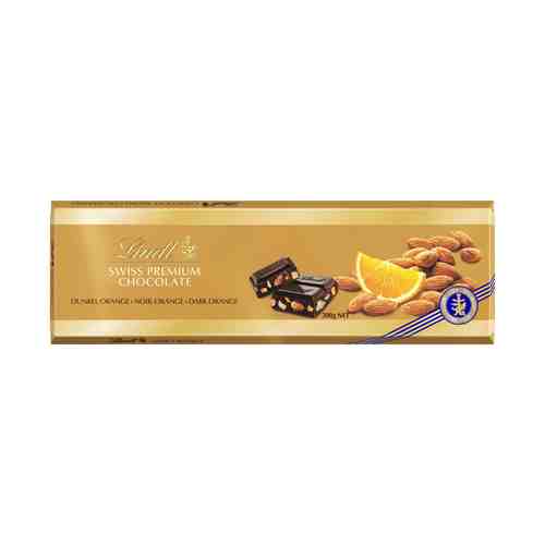 Шоколад Lindt Swiss Premium горький с кусочками апельсина и миндаля 300 г